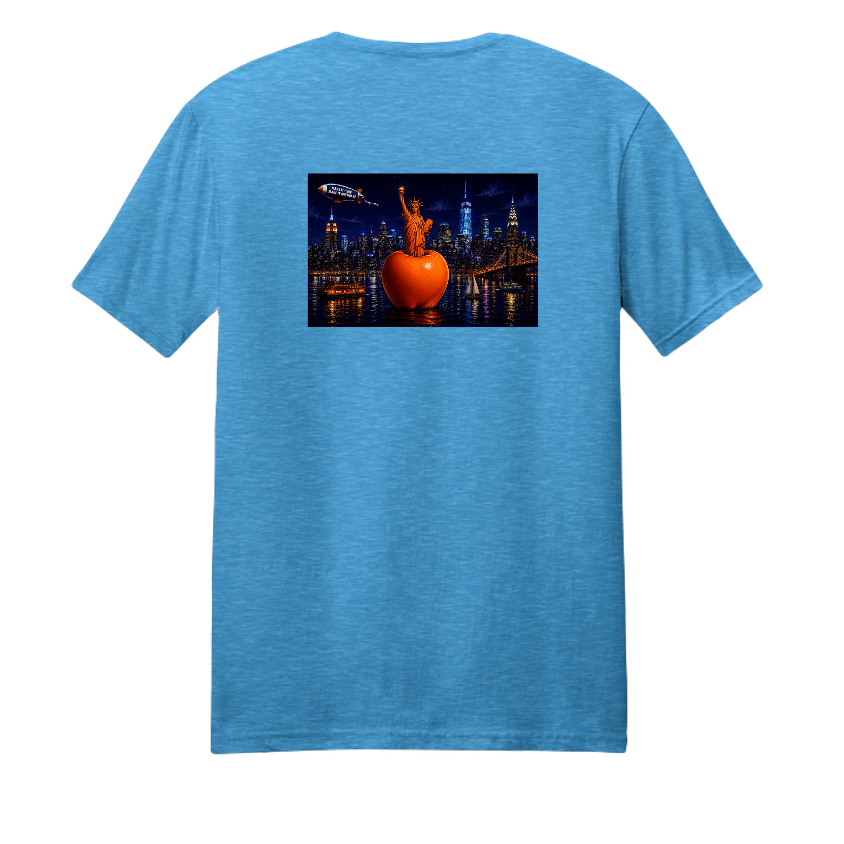 Heathered Bright Turquoise - DM108 - BACK